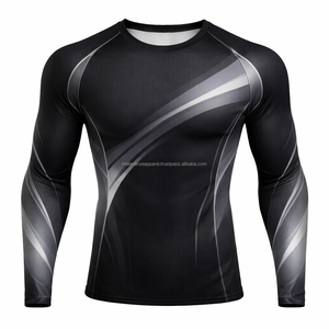 เสื้อรัดรูปแขนยาวแบบ Rash Guard รับผลิตแบบ OEM/ODM ปริมาณสั่งซื้อขั้นต่ำน้อย รับทำโลโก้ พิมพ์ลายดิจิตอล ผ้าสแปนเด็กซ์/ไนลอน แห้งเร็ว มีตัวอย่างสินค้าให้ดู - Product Image 5