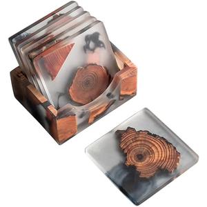 Indian Manufactured Custom Resin Wood <b>Drink</b> <b>Coasters</b> Unique & Functional Design <b>Coaster</b> Available at Bulk Quantity From India - Product Image 1