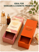 Boîte cadeau coulissante en carton avec logo personnalisé, plateau intérieur pliable, emballage en papier pour cosmétiques