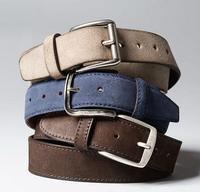 Ceinture en cuir véritable pour homme |   Finition en daim bleu premium |   Boucle classique à ardillon |   Fournisseur en gros OEM |   Divine International