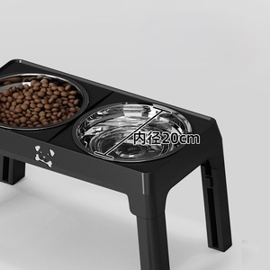 Yüksekliği Ayarlanabilir Evcil Hayvan Çift Yavaş Besleyici Ayarlanabilir Yüksek Paslanmaz Çelik Köpek Mama Kabı Kediler ve Köpekler İçin Standlı - Product Image 2