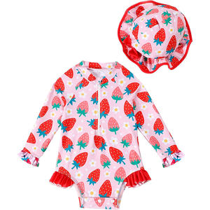 Maillot de bain d'été imprimé personnalisé de haute qualité pour filles avec manches maillot de bain une pièce pour petite fille avec bonnet de bain maillots de bain pour bébés - Product Image 3