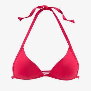 Ensemble de bikini rouge pour femmes, couleur unie, extensible, en spandex, maillot de bain deux pièces, bas de maillot de bain hipster - Product Image 4