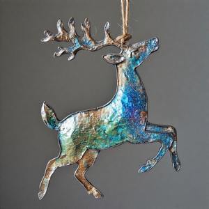 GleamRudolf Renne en fonte d'aluminium suspendu pour décoration intérieure festive Sculpture de Noël pour les expositions saisonnières - Product Image 5