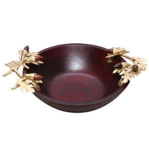 Cuenco de madera de acacia hecho a mano de alta calidad, diseño moderno, cuenco de madera, Base de hoja para el hogar, boda, eventos, decoración pulida - Product Image 5