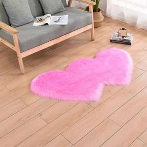 Tapis personnalisé en laine de soie douce et moelleuse de 5-6 mm, en forme de cœur, pour chambre à coucher, chambre d'enfant, style bohème, tufté, cadeau romantique, décoration intérieure - Product Image 2