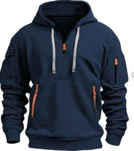 Sweat-shirts à col zippé pour hommes, 100% coton, streetwear d'hiver, avec faible MOQ et prix bas - Product Image 4