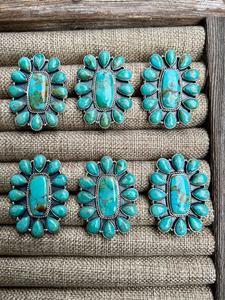 Navajo vỏ ốc xà cừ trái tim màu hồng và vòng điều chỉnh màu Ngọc Lam - Product Image 5