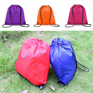 Pink Polyester <b>Drawstring</b> <b>Backpack</b> Plain Dyed Portable Bag for Storage and Gift Packaging and Gift Packaging - Product Image 5
