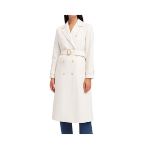 Manteau long décontracté pour femme en laine à double boutonnage, col montant uni, coupe-vent, doux et respirant, ODM, écologique - Product Image 1