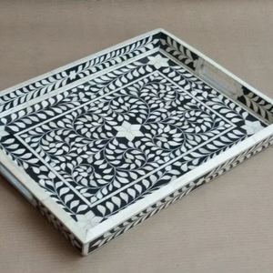 Meilleur plateau de service en incrustation d'os de forme carrée pour Noël Produit élégant pour les occasions - Product Image 1