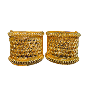Juego de brazaletes de venta de fábrica con brazaletes de estilo moderno chapados en oro de 22K para mujer, joyería de exportadores - Product Image 2