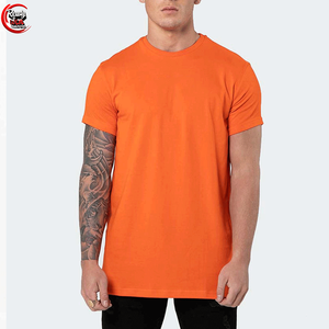 T-shirt de gymnastique à col rond en coton pour homme, long, léger, séchage rapide, sérigraphie, coupe ajustée, entraînement musculaire ample - Product Image 3