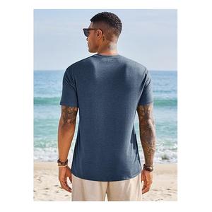 Camisetas de Cuello en V para Hombre, Color Sólido, de Alta Calidad, a la Moda, para Uso Diario, Corte Ajustado, Manga Corta, en Oferta - Product Image 2