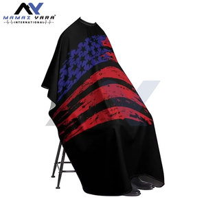 Vente chaude Cape de salon professionnelle en polyester noir imperméable pour la coupe de cheveux, le lavage, le coiffage, les ciseaux de barbier - Product Image 2