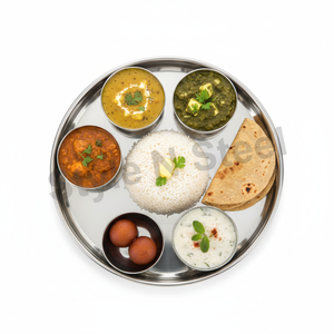 Maharaja Thali <b>Set</b> Stainless Steel <b>Mirror</b> Polished Classic Indian Design Portable Round Shape - Product Image 1