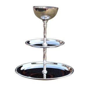 Luxurious Stylish Metal Cake <b>Stand</b> <b>Cupcake</b> Serving Holder Enamel Finishing Handmade Design 2 Tier Cake Platter <b>Stand</b> - Product Image 3