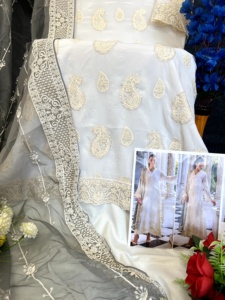 Exportateur indien Soft Santoon Georgette Work Pakistanais Salwar Kameez avec Dupatta pour les femmes disponible à la vente depuis l'Inde - Product Image 5