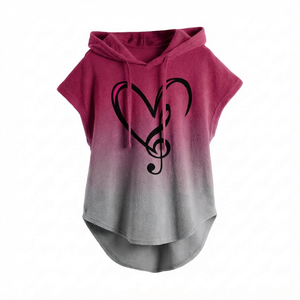 Sweats à capuche sans manches pour femmes, ourlet arrondi, couleurs personnalisées, tailles personnalisées, design de haute qualité, coton, prix de gros, réduction en gros - Product Image 3