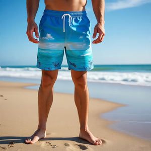 กางเกงขาสั้นสำหรับผู้ชายกางเกงชายหาดระบายอากาศได้ดีน้ำหนักเบาพิมพ์ลายพิมพ์ซับลิเมชันสำหรับใส่วิ่งว่ายน้ำชายหาดฤดูร้อน - Product Image 6