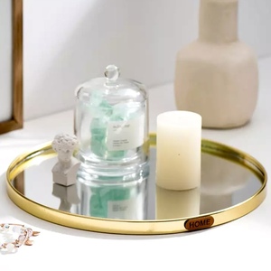 Espejo personalizado de cristal de mesa Simple de lujo metálico de oro de Metal bandeja de servicio para el hogar Hotel restaurante uso - Product Image 3