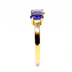 Shining 925 <b>Sterling</b> <b>Silver</b> Gold Plating <b>Adjustable</b> Finger <b>Ring</b> Featuring Kyanite Labradorite Gemstones Classic Diamond Trendy - Product Image 5