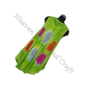 Indian Rayon Tie Dye Designer Kurta Ethnique Dames Robe attrayante tie dye longue ouverte maxi robe pour dames sans manches 100% rayonne - Product Image 6