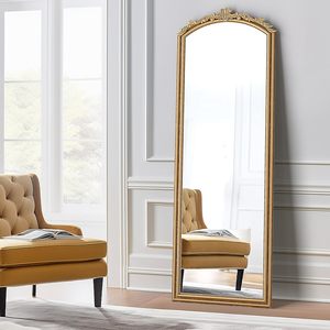 Beautifully Handmade Ntage Gold Full Length Mirror - Antique Floor Mirror with Ornate Carvings - Product Image 3