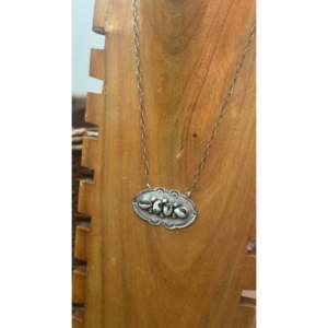 White Buffalo & Sterling Silver Necklace Navajo-<b>Crafted</b> Cultural Collectible Jewelry - Product Image 2