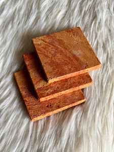 Juego de Posavasos de Mármol Travertino, Piedra Natural Naranja, Vajilla Hecha a Mano - Product Image 6