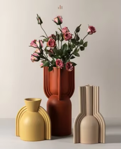 Hermoso jarrón de flores de cerámica multicolor con esmalte moteado, decoraciones para el hogar para sala de estar, artículo de decoración moderna - Product Image 6