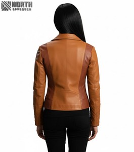Chaqueta de cuero transpirable personalizada de alta calidad para mujer, prendas de vestir exteriores de moda de invierno, chaqueta de cuero personalizada para mujer - Product Image 2