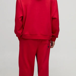 Conjunto de Dos Piezas de Chándal de Forro Polar de Algodón Ligero, Holgado y Cuadrado, Estilo Urbano de Invierno Personalizado para Hombre, Sudadera con Capucha Transpirable y Pantalones Deportivos - Product Image 5