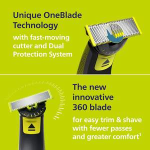 Philips Norelco One 360 Hybride, Tondeuse et Rasoir Électrique pour Visage et Barbe, avec Technologie 360, 1x 360 pour le Visage, 5-en-1 Réglable - Product Image 4