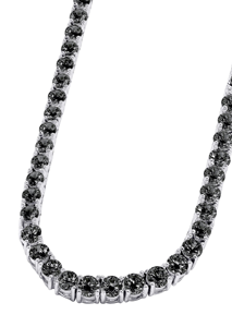 Chaînes de tennis personnalisées Collier de chaîne de tennis noir en argent sterling 925 avec collier de tennis en diamant glacé Bijoux fins - Product Image 3