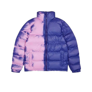 Veste matelassée irisée brillante violette pour homme, veste thermique à changement de couleur, veste à bulles streetwear, essentiel pour l'hiver, vestes matelassées pour homme - Product Image 2