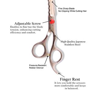 Tijeras de peluquería OEM de fabricante japonés, suministro a granel, 440C, 7 pulgadas, para cortar el cabello, puntas afiladas, mango ergonómico - Product Image 4