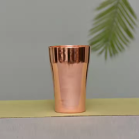 CRESCENT CRAFTS Chopes à bière en verre 100 % cuivre pur faites à la main – Écologiques, compatibles lave-vaisselle, style classique, option logo personnalisé, qualité supérieure