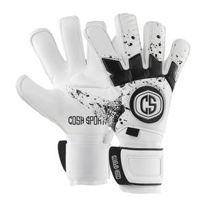 Gants de gardien de but de haute qualité, design anti-éclaboussures, coupe négative, ajustables, respirants, en latex blanc, paume élastique, bracelet élastique - Product Image 1