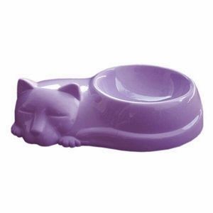 Cibo per gatti figurato e ciotola d'acqua viola 250 ml - Product Image 1