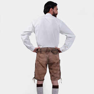 Bavarois court Lederhosen authentique daim cuir Oktoberfest tenue pour hommes Style traditionnel nouveau 2025 haute qualité - Product Image 6