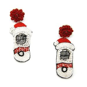 Pendientes colgantes de moda navideña personalizables con estilo hechos a mano con diseños festivos logotipo bordado cuentas de semillas ABALORIOS - Product Image 4