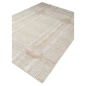 Alfombra Azalea Ivory de Lana y Seda de Bambú Anudada a Mano con Patrón Geométrico Abstracto para el Hogar, Pasillo o Suelo, Grosor de 10 mm - Modelo Aiwb-4010 - Product Image 2