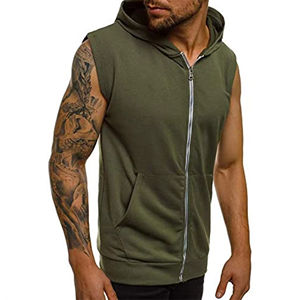 <b>Sleeveless</b> Embroidered Autumn <b>Hoodie</b> Sportswear for <b>Men</b> Quick Dry Muscle Gym Bodybuilding - Product Image 4