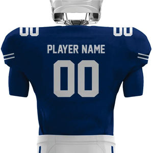 Personalizado de los hombres azul blanco uniforme de fútbol americano Durable Tackle sarga equipo Jersey pantalones conjunto transpirable ropa deportiva para corto - Product Image 3