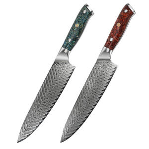 Venta al por mayor pedidos a granel personalizados OEM ODM servicio lujo resina roja mango Damasco acero cocina Chef cuchillo japonés Chef cuchillo - Product Image 3