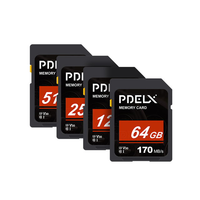 PDELX V30 SD Card 64GB-512GB Memory Card 4K Video High speed Shooting for Tablets DSLR Mirrorless Cameras