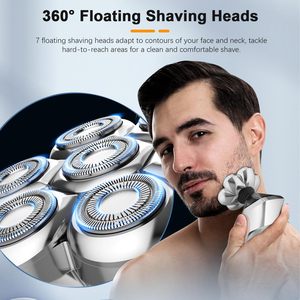 Rasoir Électrique Étanche pour Homme, 7 Têtes Flottantes, Tondeuse à Cheveux Chauves, Nettoyeur Facial, Tondeuse Nez pour Usage Domestique - Product Image 6