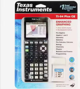 Nueva Calculadora Científica Gráfica Mejorada TI-84 PLUS CE de Texas Instruments, con Batería, Carcasa de Plástico y Funciones de Calendario - Product Image 1