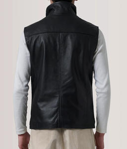 Veste en cuir pour homme confortable et professionnelle avec col montant, imperméable et respirante, logo frontal, service OEM, qualité supérieure - Product Image 5